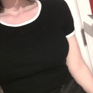 Black Charlotte Russe ringer top